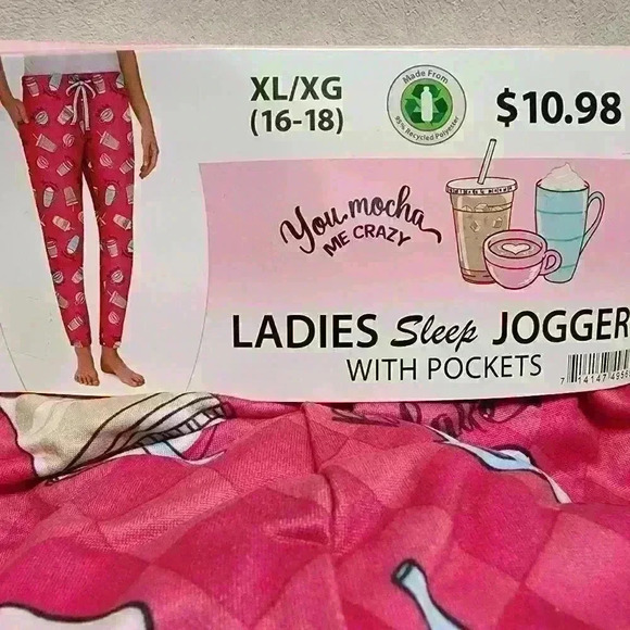 NWT Womens Coffee Sleep Jogger with Pockets Size 2X (18W-20W) Super Soft & Comfy - Picture 6 of 8